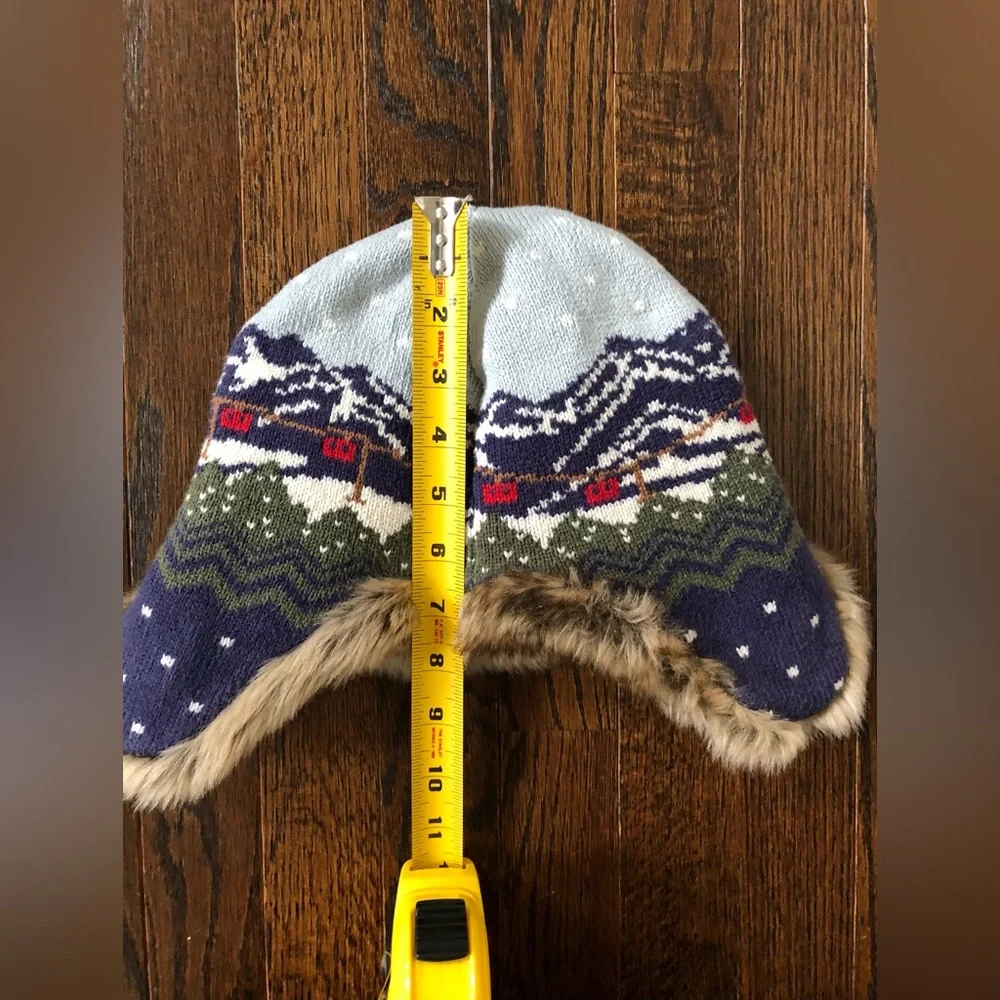 Hanna Andersson Boys L Fair Isle Apres Ski Knit Cotton Trapper Winter Hat - EUC!